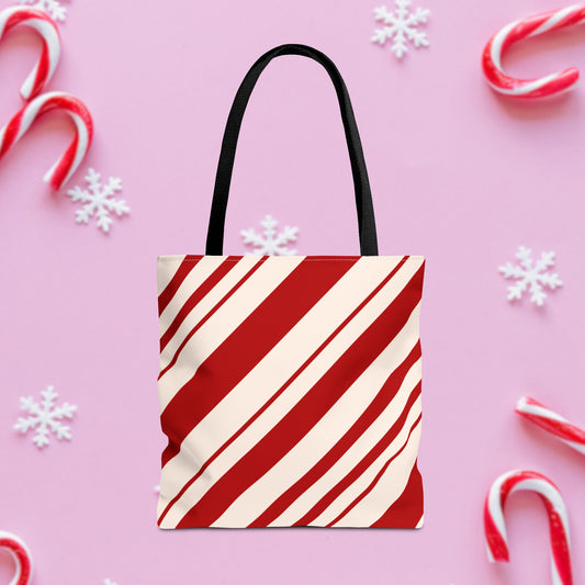 Peppermint Candy Cane Tote Bag