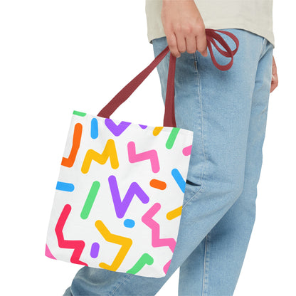 Colorful Doodle Zig Zags Tote Bag