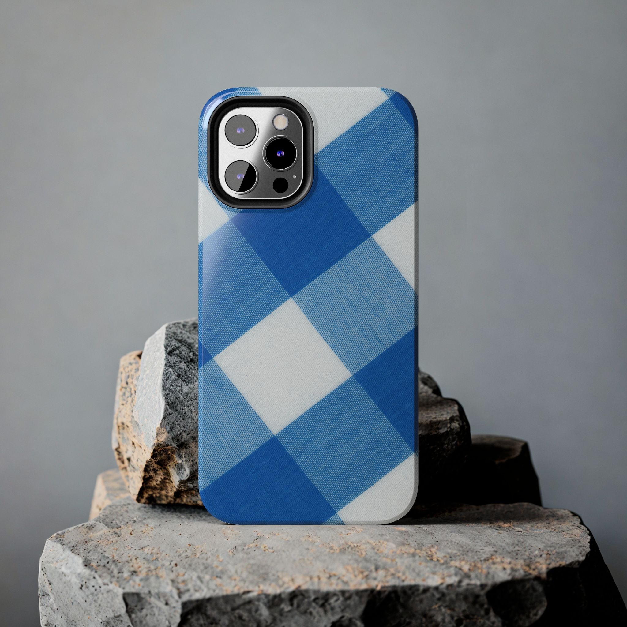 Classic Blue Gingham Phone Case (Apple & Android)