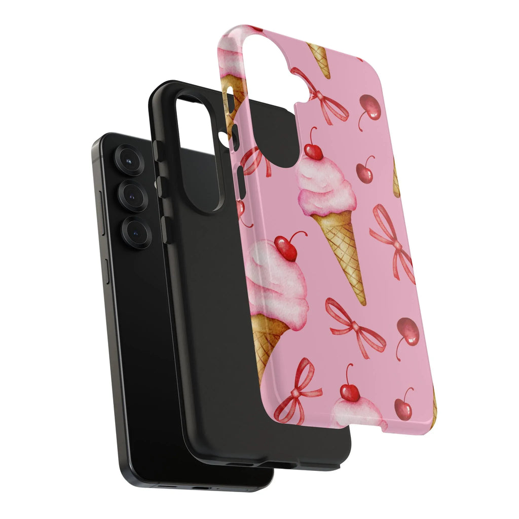 Cherry on Top Ice Cream Phone Case (Apple & Android) - Pink Sweetheart
