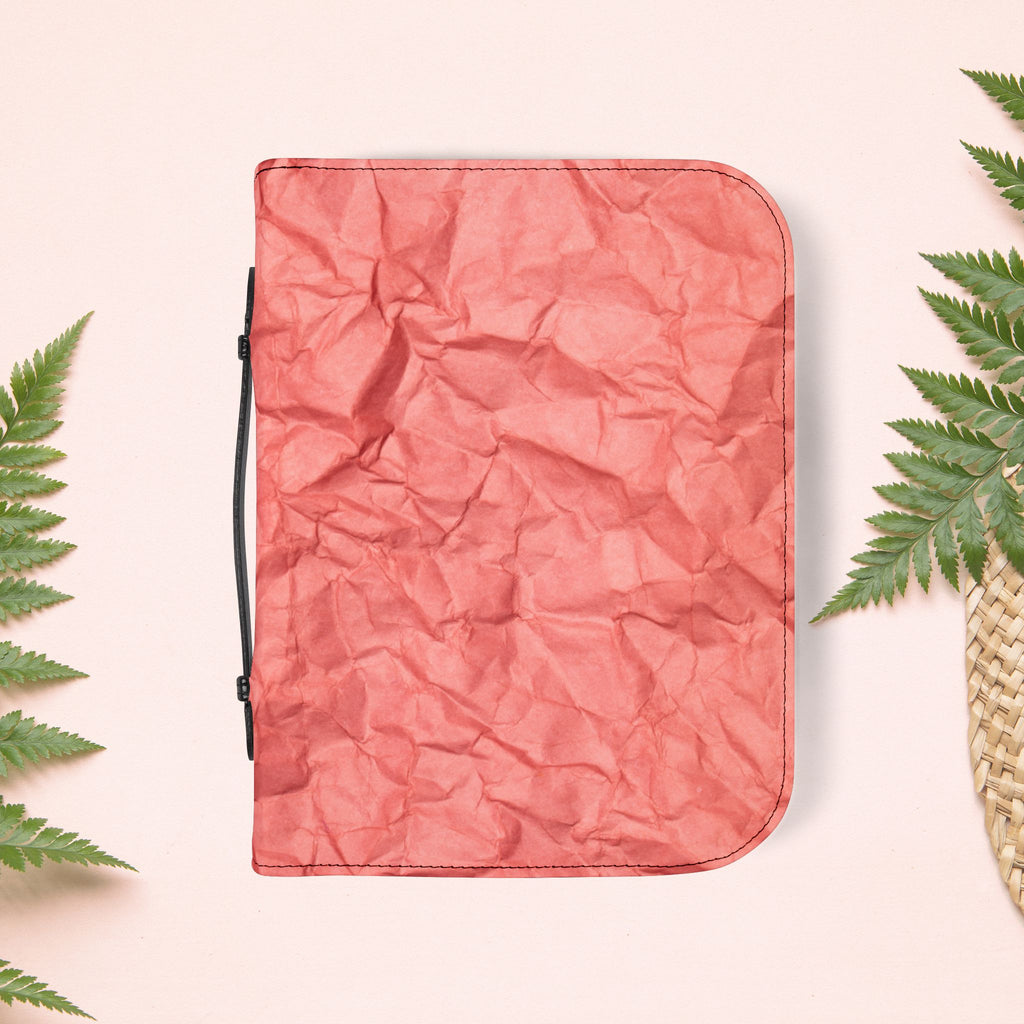 Wrinkled Red Coral Paper Book Cover