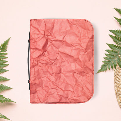 Wrinkled Red Coral Paper Book Cover
