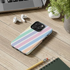 Pretty Pastel Lines Phone Case (Apple & Android) - Pink Sweetheart