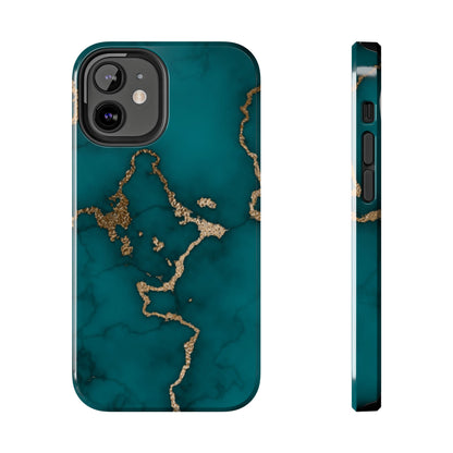 Green & Gold Marble Phone Case