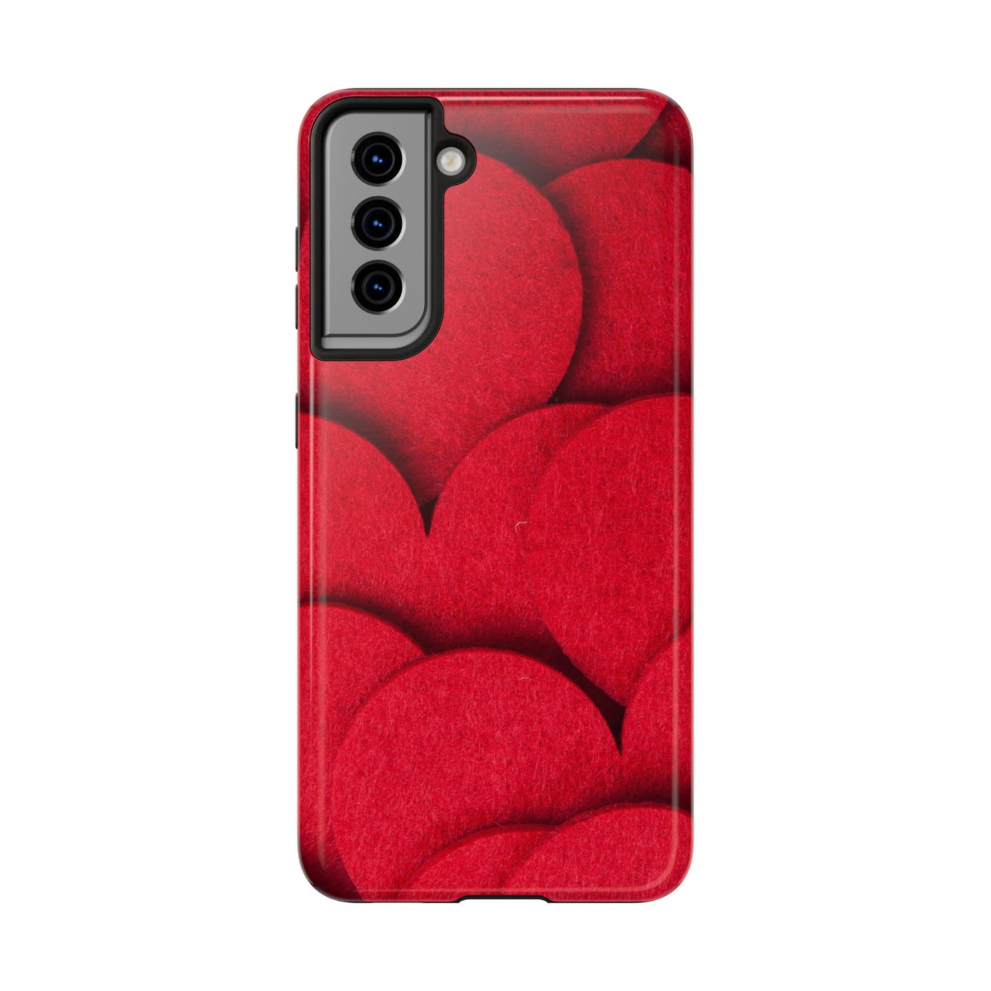 Big Red Felt Hearts Phone Case