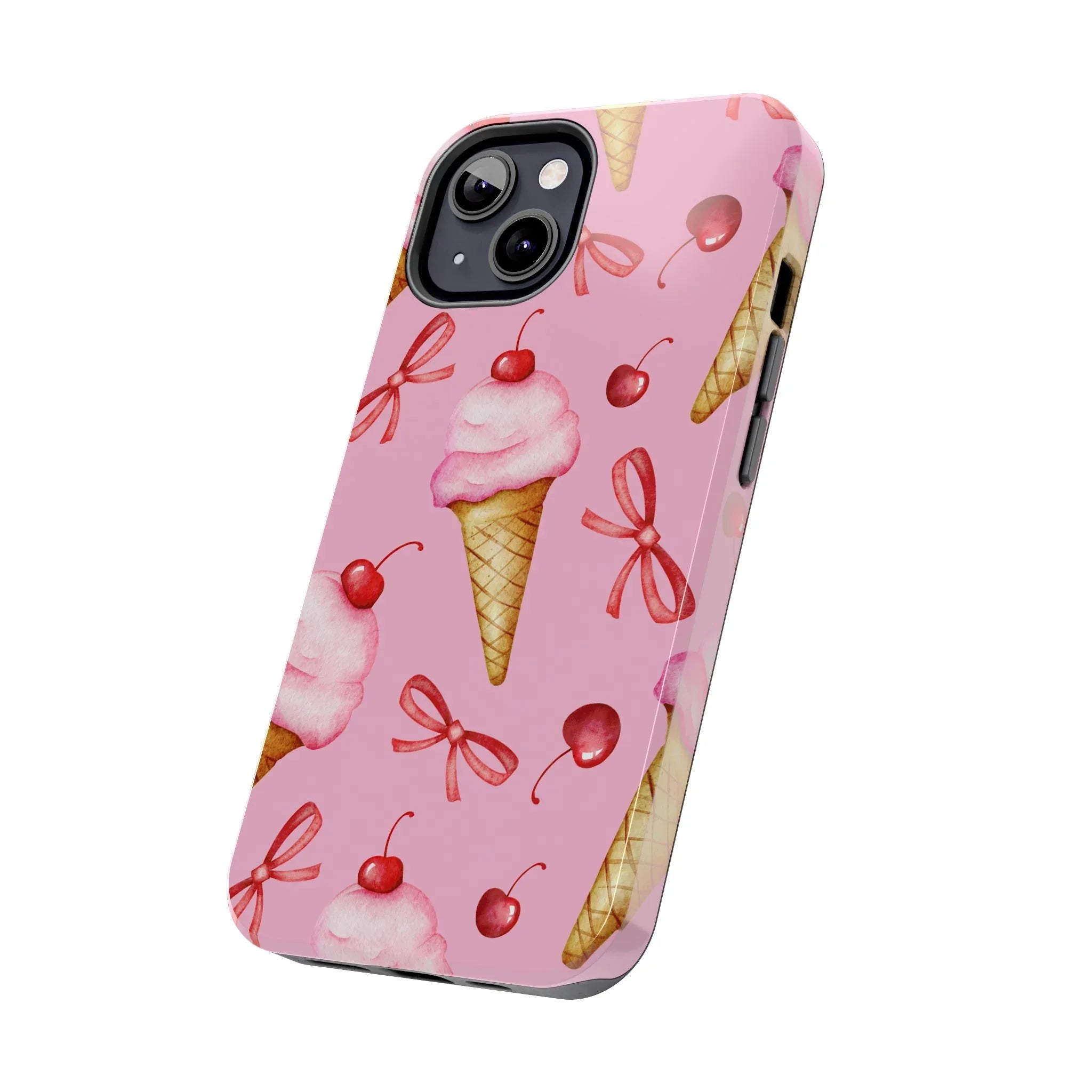 Cherry on Top Ice Cream Phone Case (Apple & Android) - Pink Sweetheart