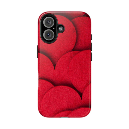 Big Red Felt Hearts Phone Case