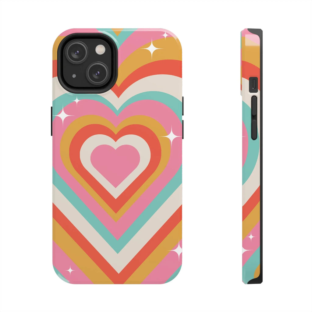 Psychedelic Hearts Phone Case (Apple & Android) - Pink Sweetheart