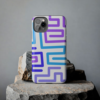 Abstract Neon Maze Phone Case