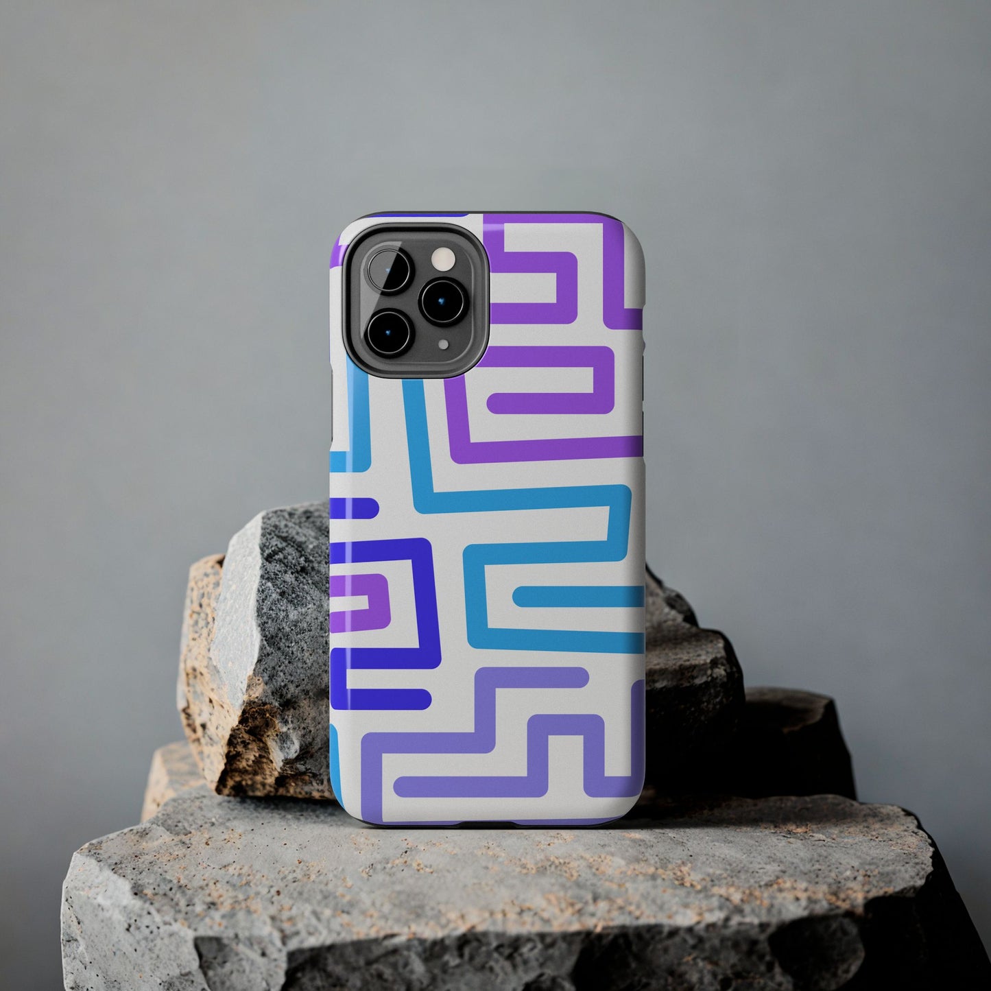 Abstract Neon Maze Phone Case