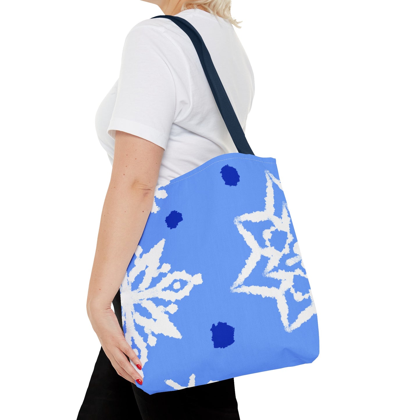 Blue Winter Snowflakes Tote Bag