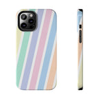 Pretty Pastel Lines Phone Case (Apple & Android) - Pink Sweetheart