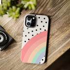 Polka Dot Rainbow Phone Case (Apple & Android) - Pink Sweetheart