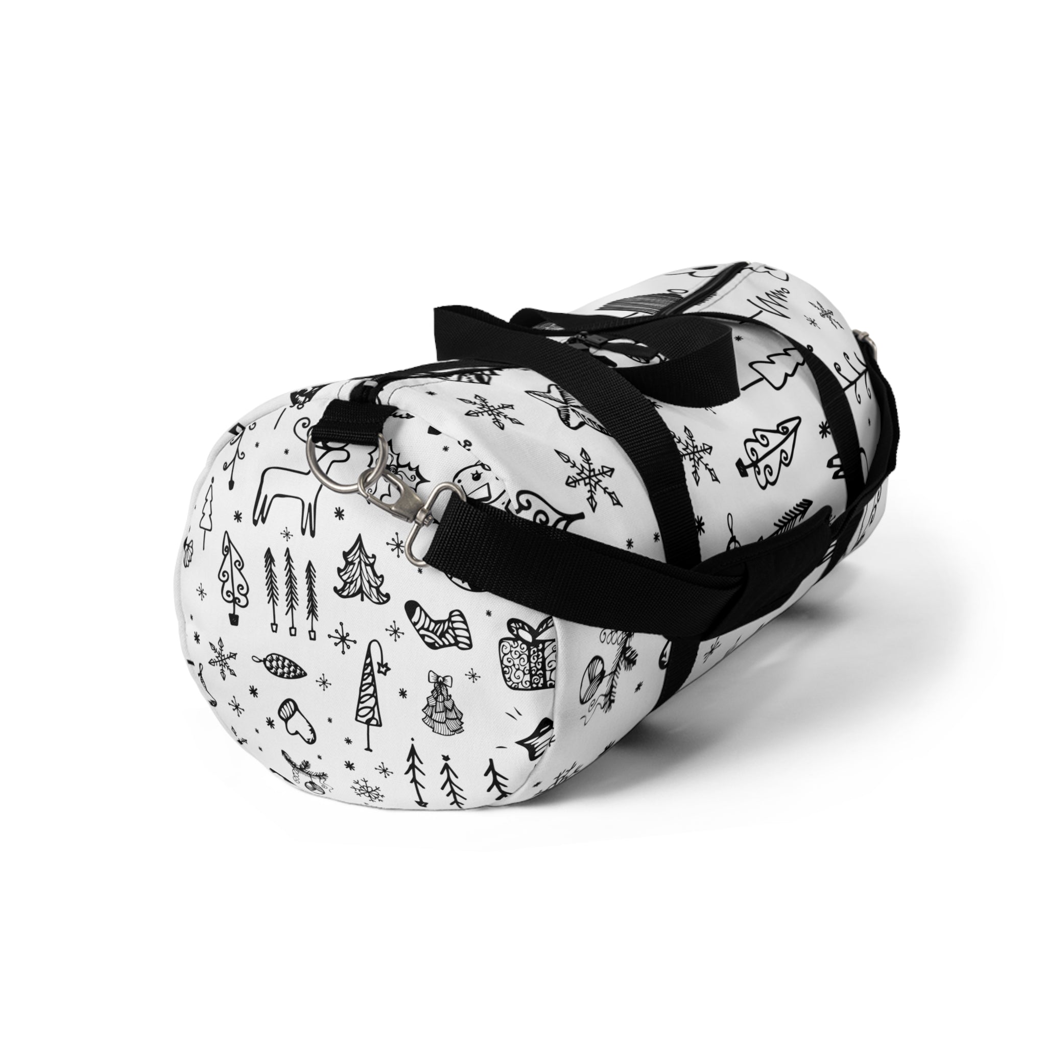 Black and White Christmas Duffel Bag