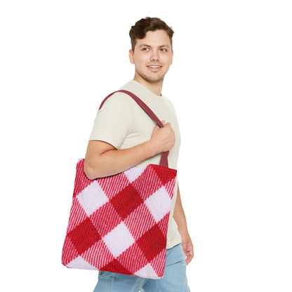 Red & White Checked Tote Bag