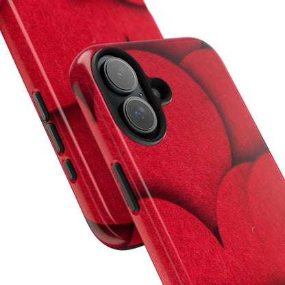 Big Red Felt Hearts Phone Case