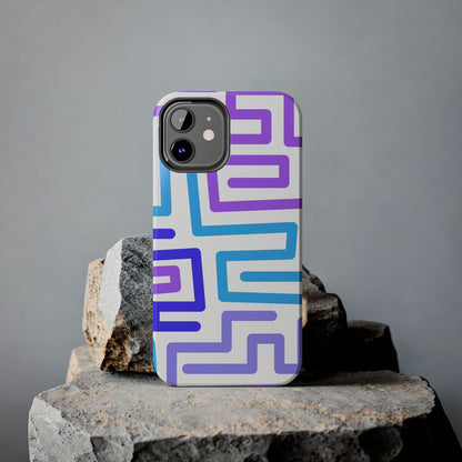 Abstract Neon Maze Phone Case