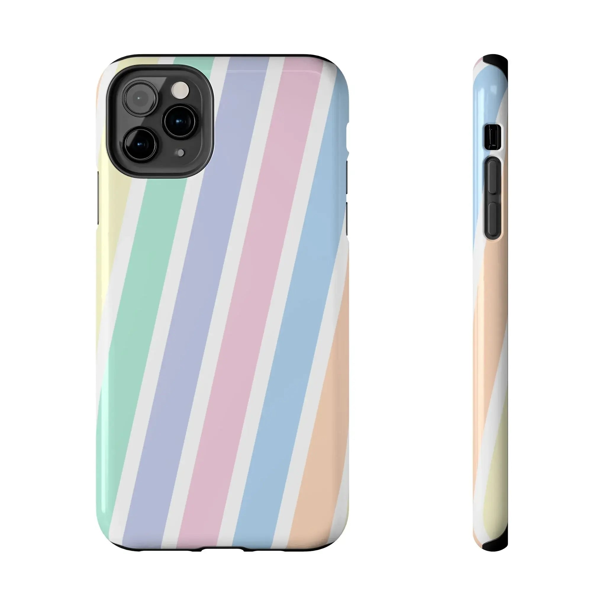 Pretty Pastel Lines Phone Case (Apple & Android) - Pink Sweetheart