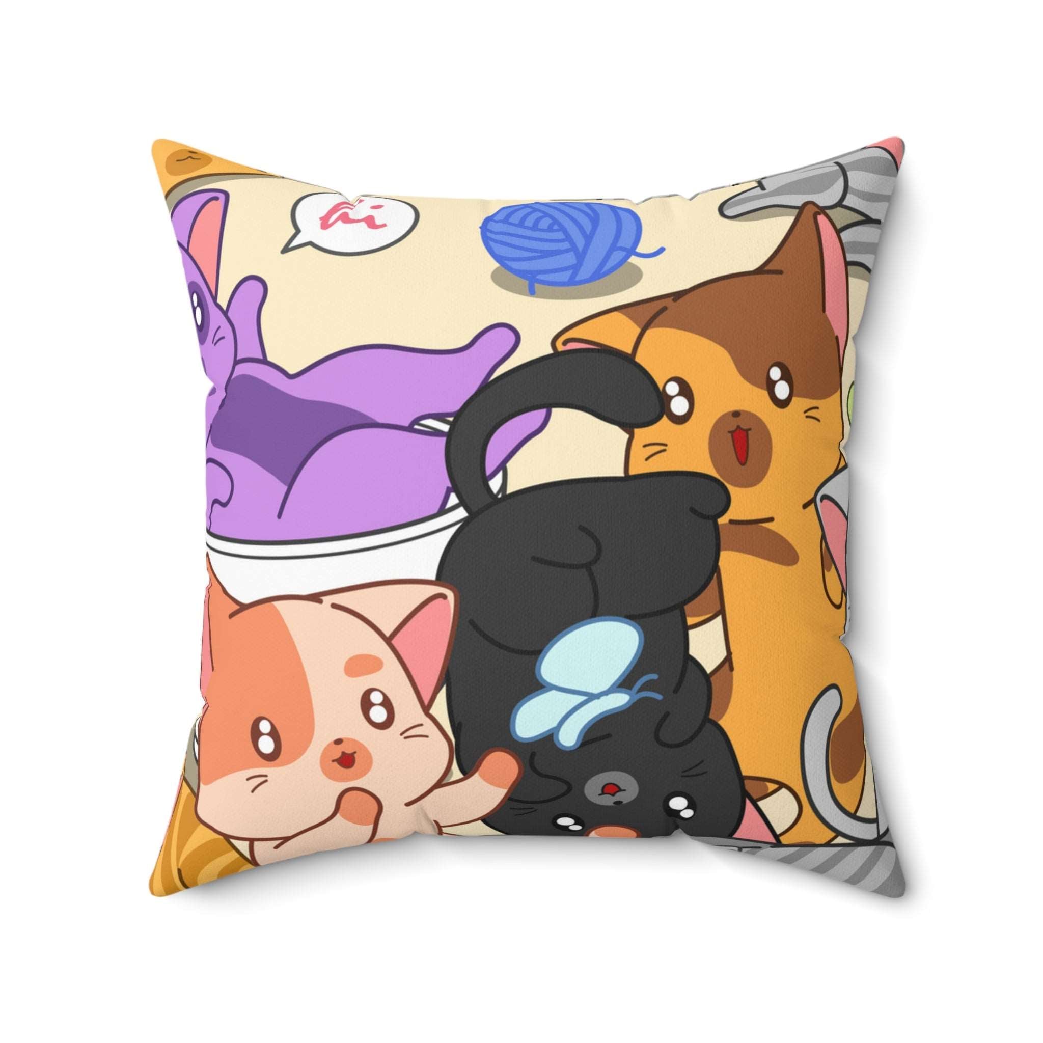 Kitty Playhouse Square Pillow
