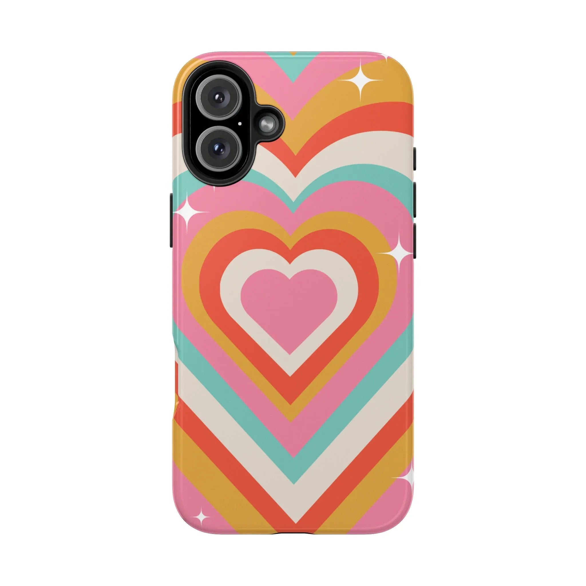 Psychedelic Hearts Phone Case (Apple & Android) - Pink Sweetheart