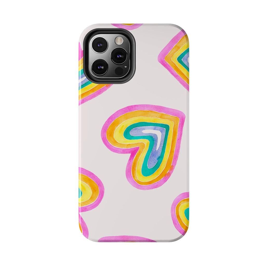 Rainbow Hearts Phone Case (Apple & Android) - Pink Sweetheart