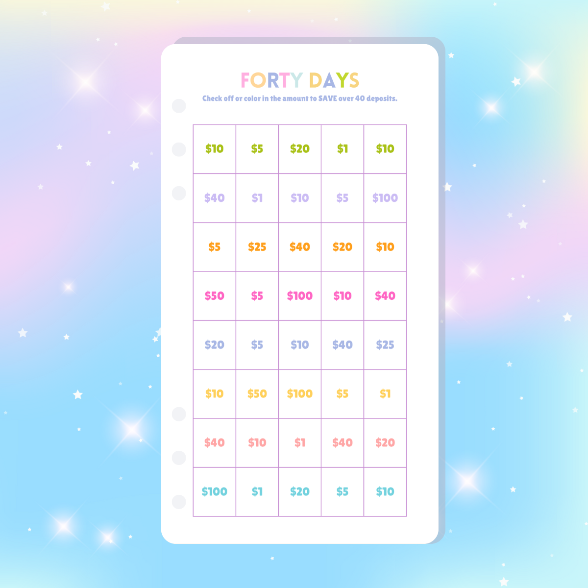 Single Page Saving Challenges & Trackers Inserts - A6