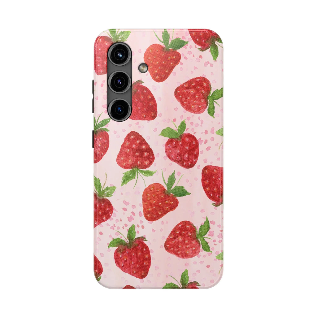 Cute Strawberries Phone Case (Apple & Android) - Pink Sweetheart