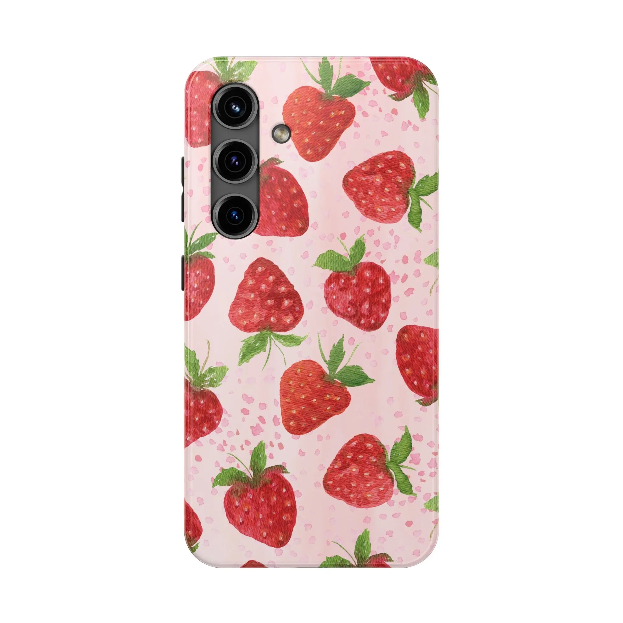 Cute Strawberries Phone Case (Apple & Android) - Pink Sweetheart