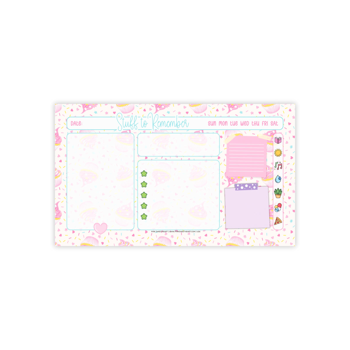 Sweetest Cupcake Bakery Sticky Note Pad