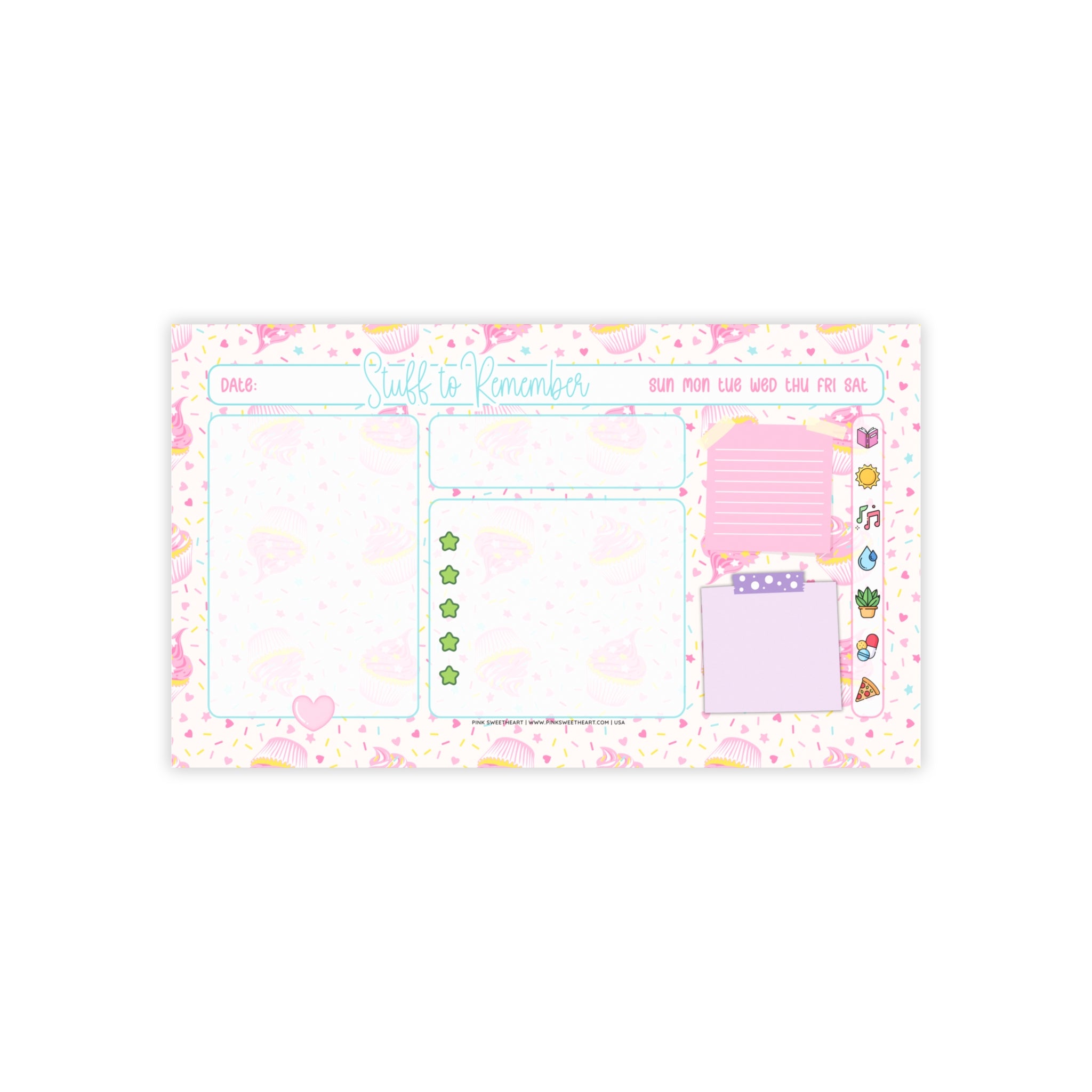 Sweetest Cupcake Bakery Sticky Note Pad