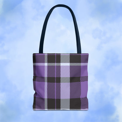 Purple Tartan Plaid Tote Bag