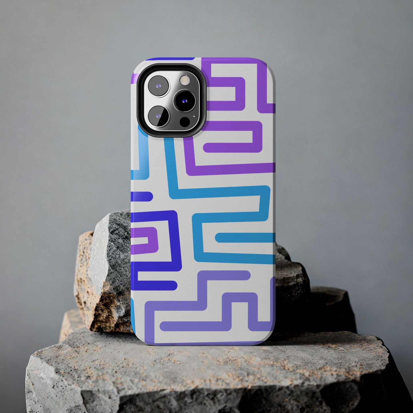 Abstract Neon Maze Phone Case