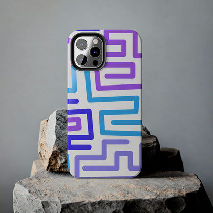 Abstract Neon Maze Phone Case