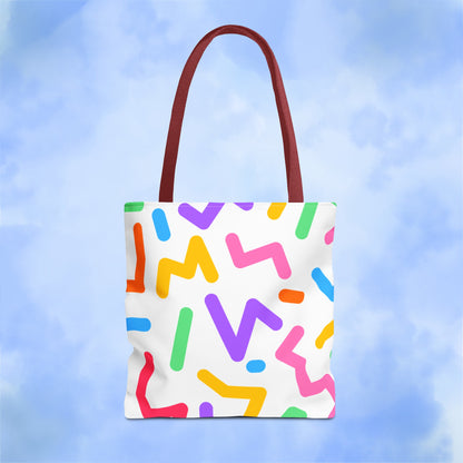 Colorful Doodle Zig Zags Tote Bag