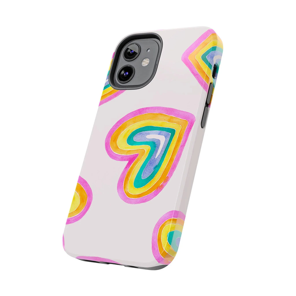 Rainbow Hearts Phone Case (Apple & Android) - Pink Sweetheart