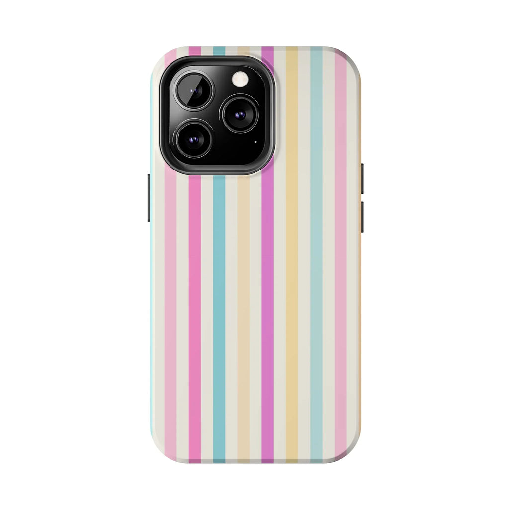 Pastel Candy Stripes Phone Cases (Apple & Android) - Pink Sweetheart