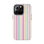 Pastel Candy Stripes Phone Cases (Apple & Android) - Pink Sweetheart