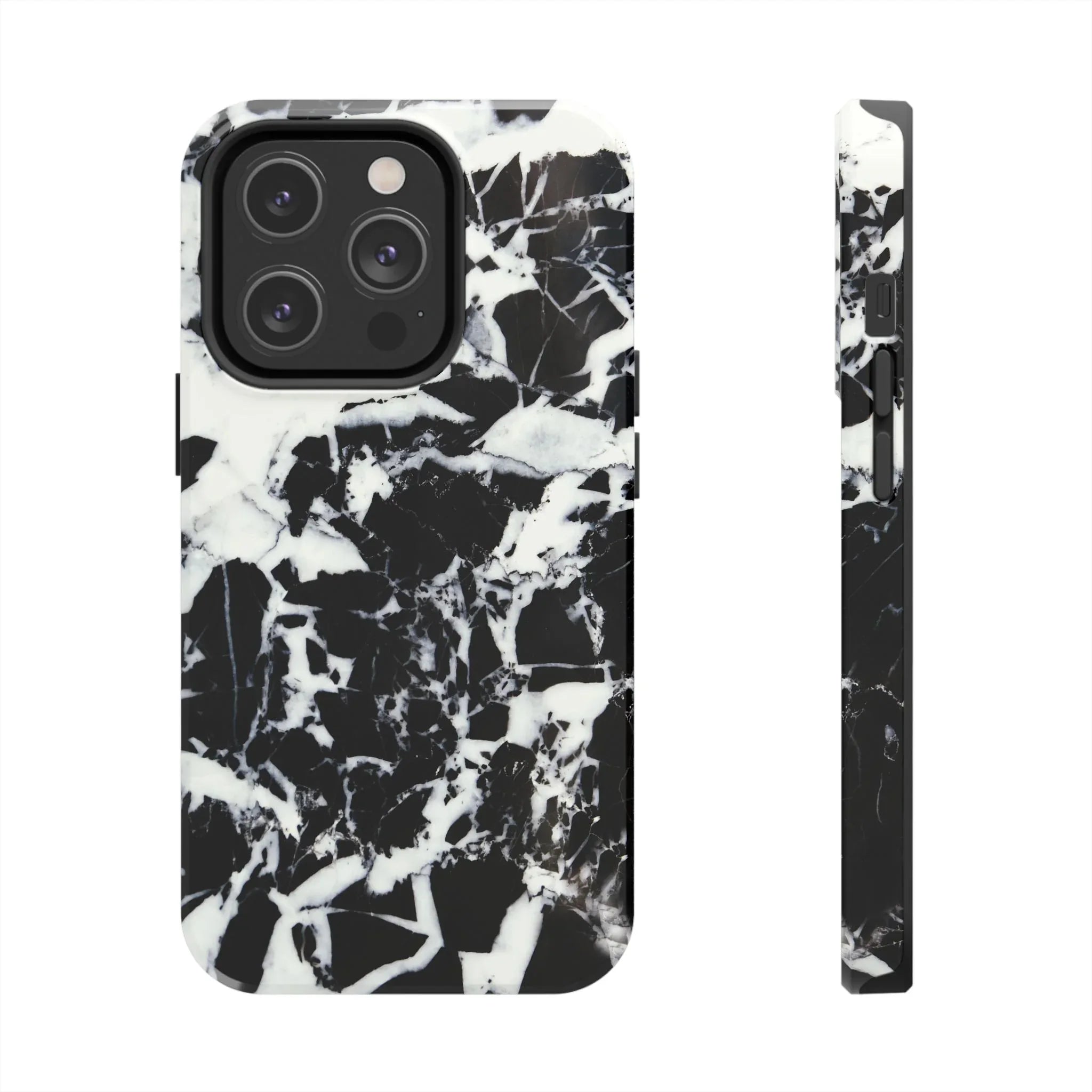 Black & White Shattered Phone Case (Apple & Android) - Pink Sweetheart