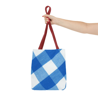 Chic Blue Gingham Tote Bag