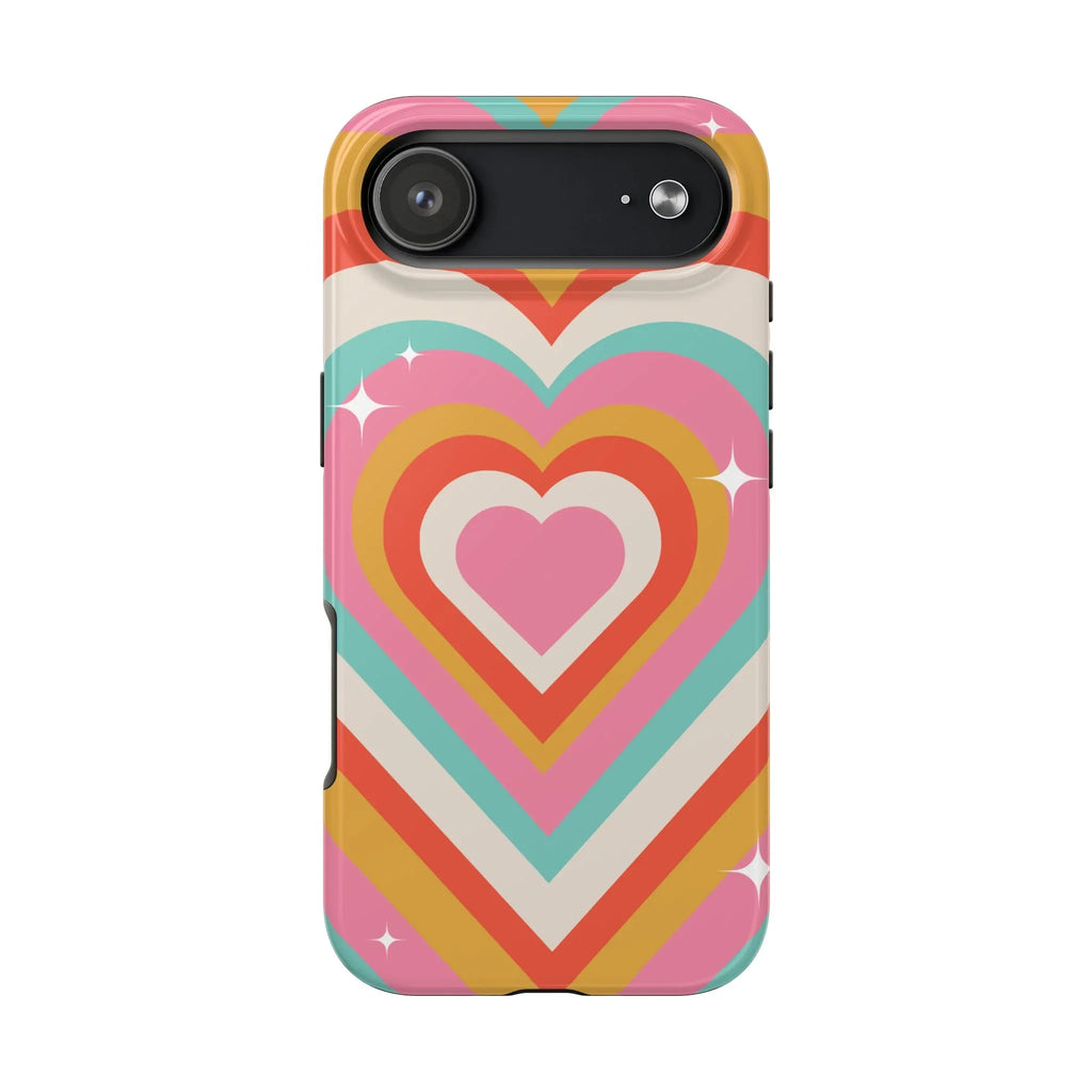 Psychedelic Hearts Phone Case (Apple & Android) - Pink Sweetheart