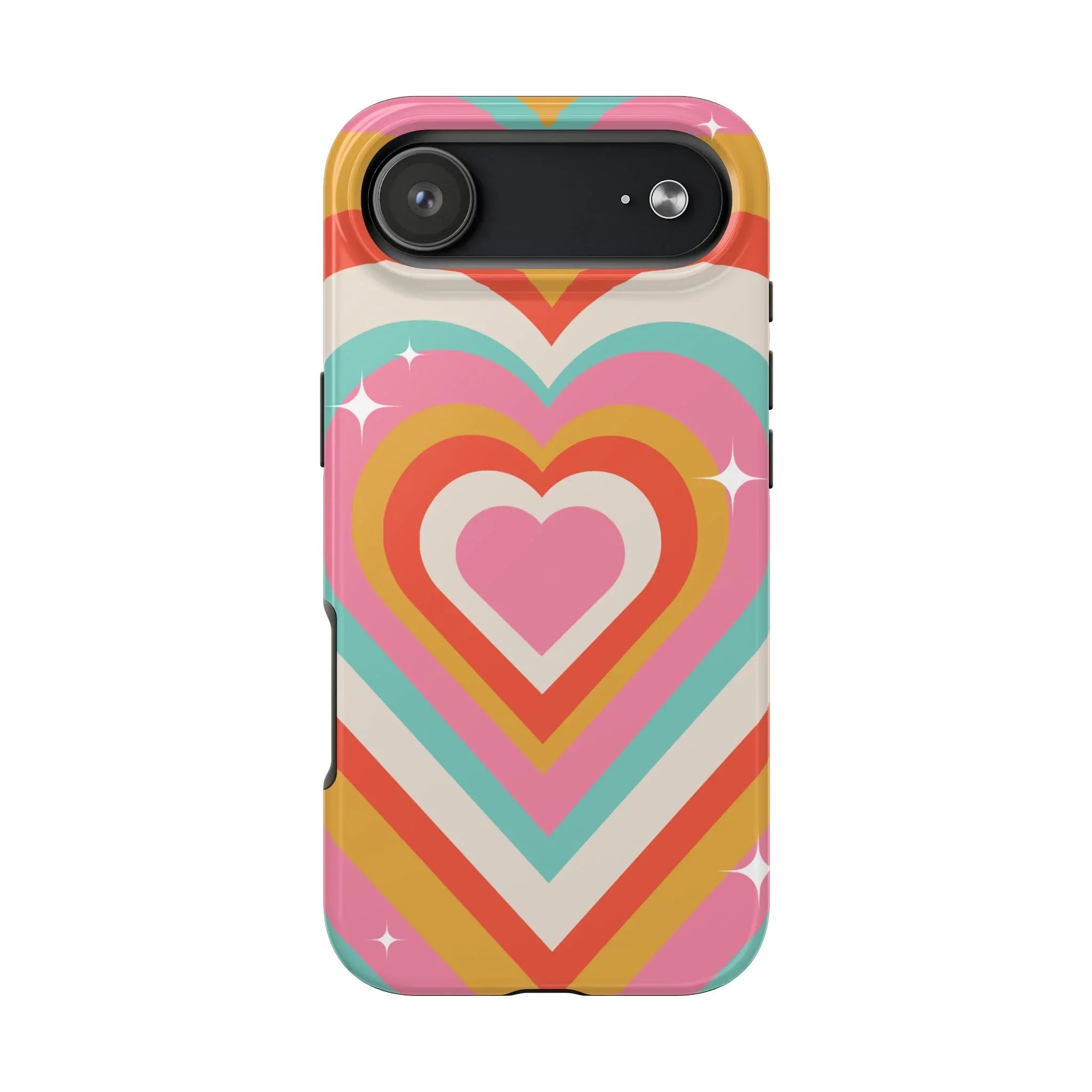 Psychedelic Hearts Phone Case (Apple & Android) - Pink Sweetheart