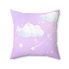 Cloudy Lavender Skies Square Pillow
