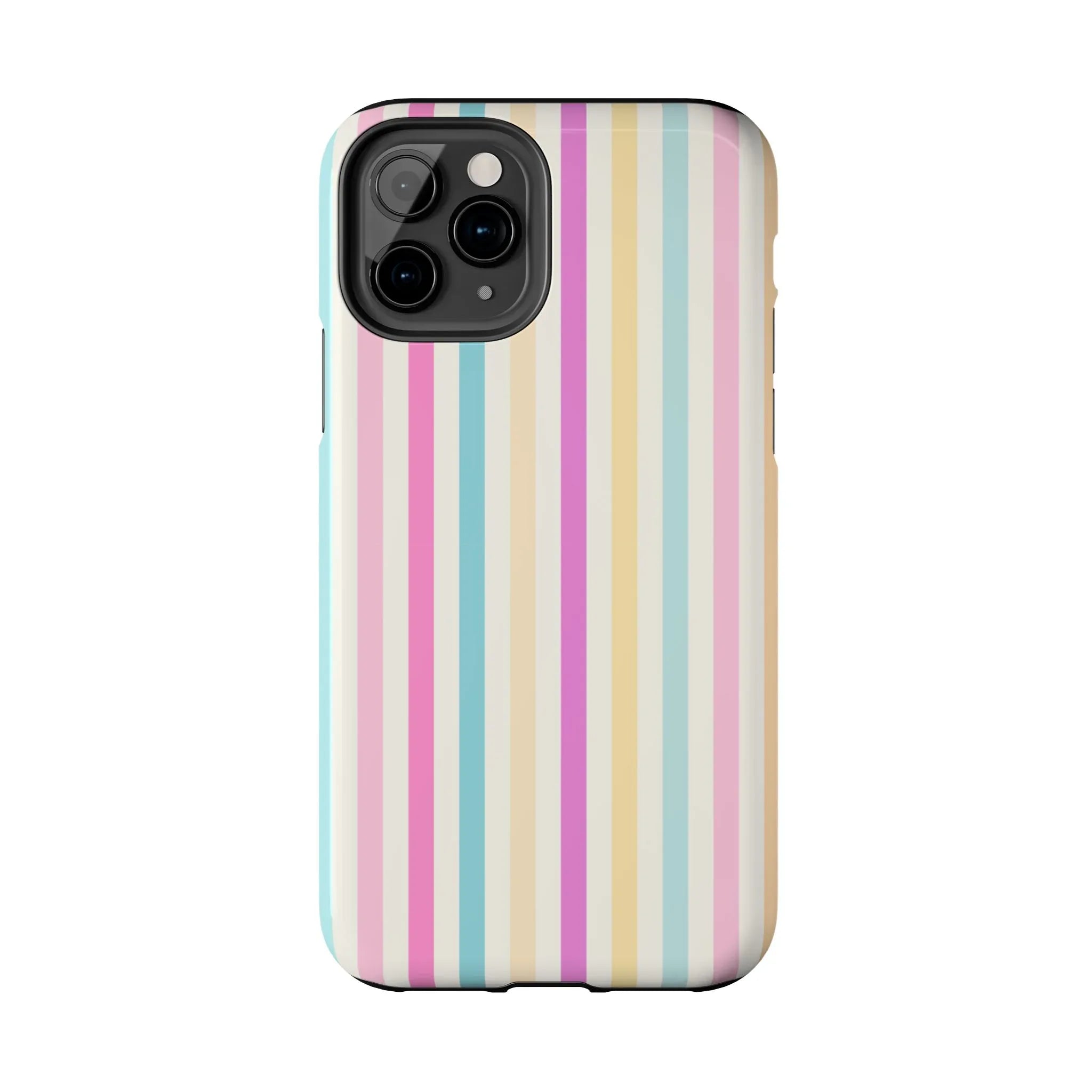Pastel Candy Stripes Phone Cases (Apple & Android) - Pink Sweetheart