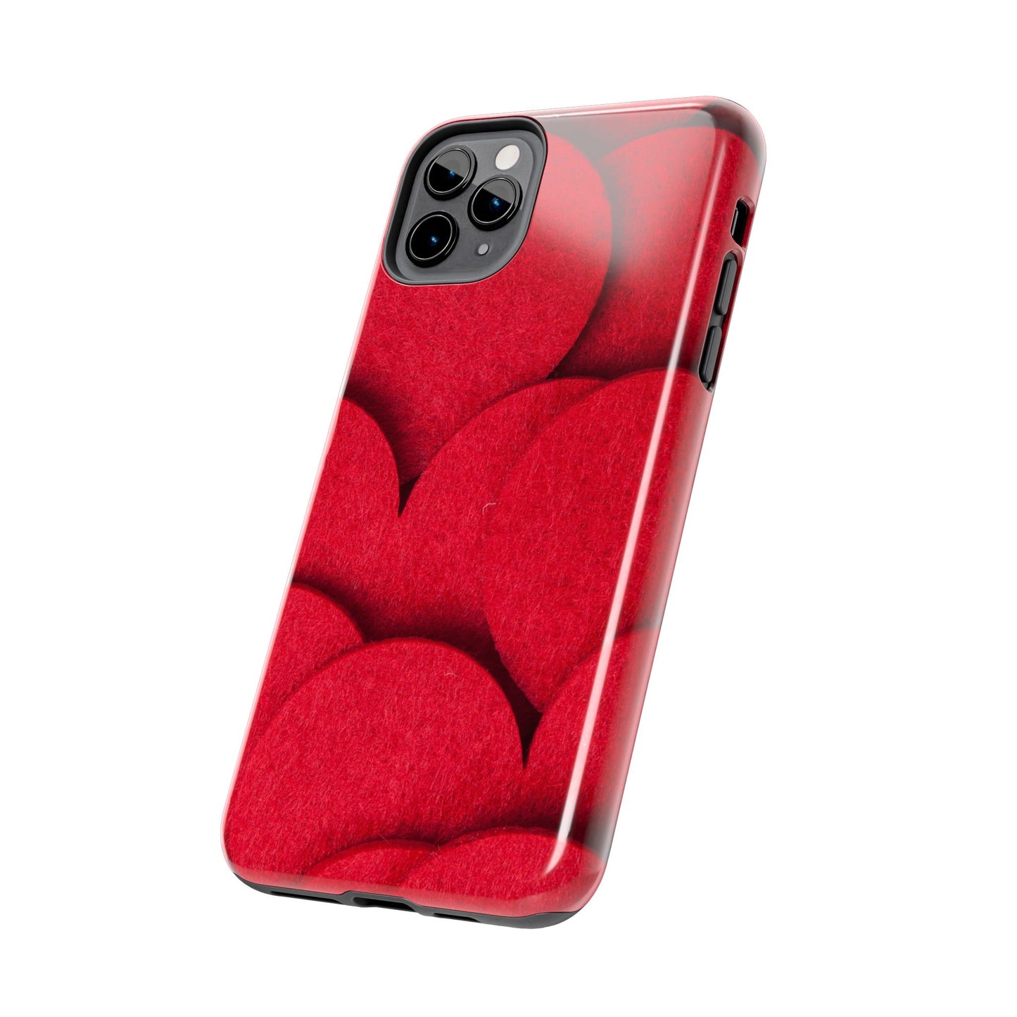 Big Red Felt Hearts Phone Case