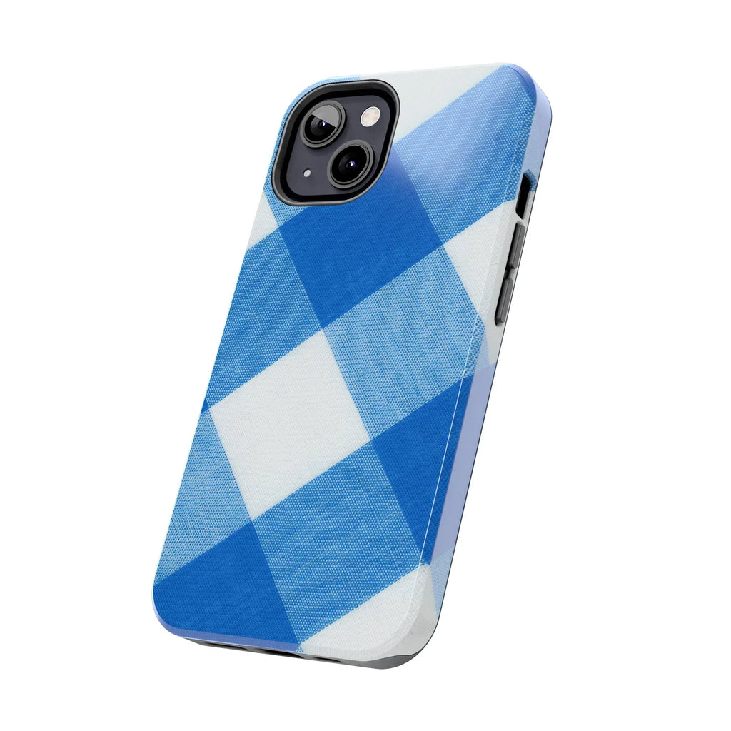 Classic Blue Gingham Phone Case (Apple & Android) - Pink Sweetheart