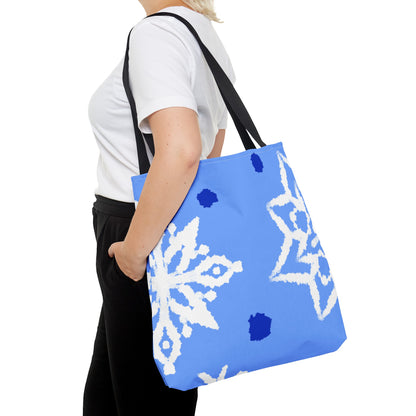 Blue Winter Snowflakes Tote Bag