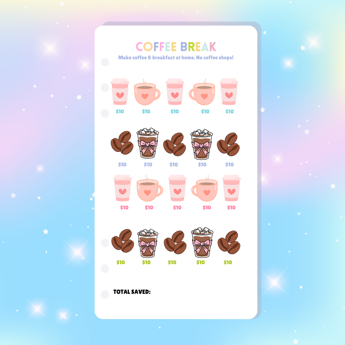 Single Page Saving Challenges & Trackers Inserts - A6