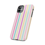 Pastel Candy Stripes Phone Cases (Apple & Android) - Pink Sweetheart