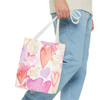 Watercolor Valentine Hearts Tote Bag