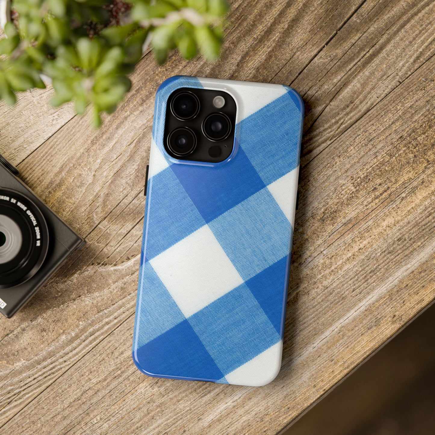 Classic Blue Gingham Phone Case